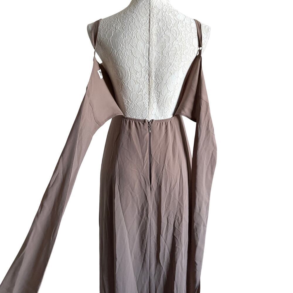 Show Me Your MuMu Lauren Tie Maxi Dress ~ Dune Chiffon Small coastal cowgirl - Picture 3 of 8